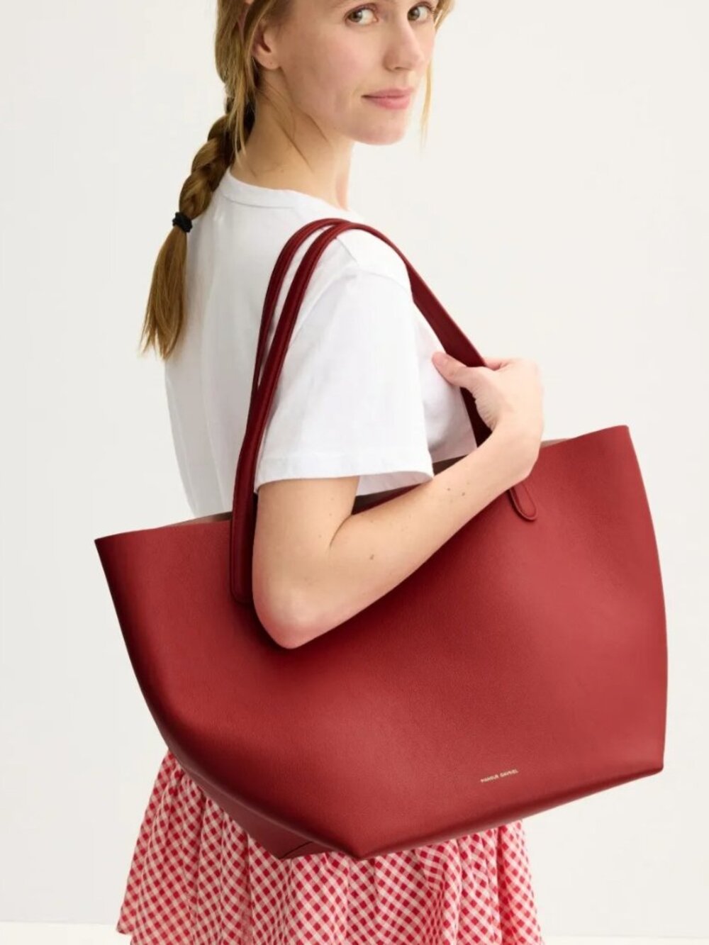 Mansur Gavriel Red Everyday Soft Tote Bag 21.5"x11.8"x9"100% Italian CalfLeather
